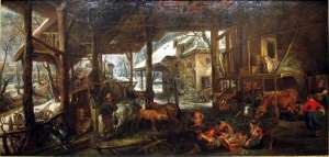 Peter Paul Rubens (1577-1640) - "Iarna: Interiorul unui hambar" (cca. 1618) | Sursa: https://commons.wikimedia.org/wiki/File:Winter_The_Interior_of_a_barn_PP_Rubens.jpg